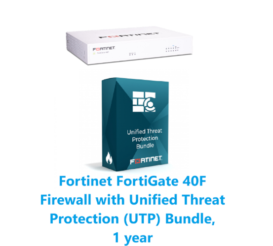 באנדל מכשיר ורשיון FortiGate-40F and UTP HW PLUS 1y