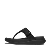 Fit Flop F-Mode Go Adjustable Flatform Toe Post Sandals All Black כפכפי נשים פיט פלופ שחור