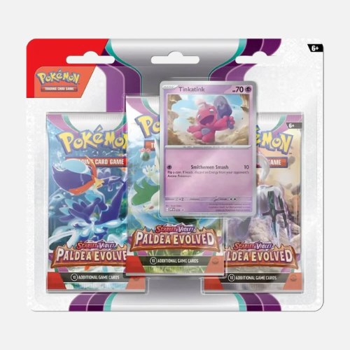 קלפי פוקימון בליסטר 3 חב' Pokémon TCG: Scarlet & Violet Paldea Evolved 3-Pack Blister Tinkatink