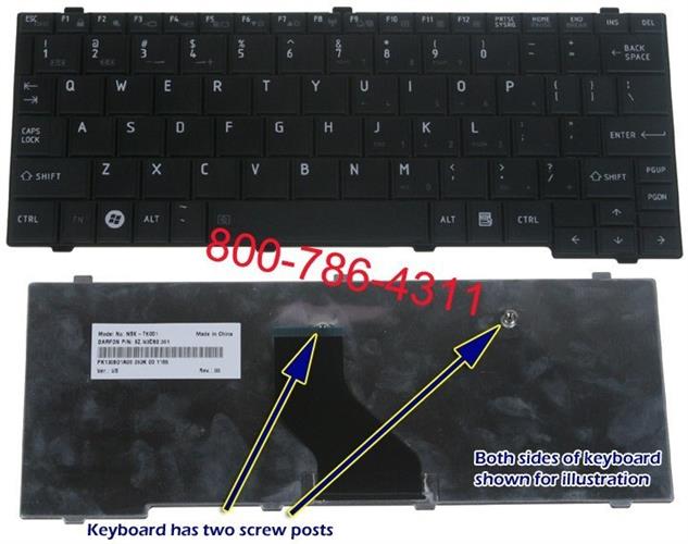 מקלדת למחשב טושיבה נטבוק Toshiba Netbook Mini T110 NB205 Keyboard NSK-TK001 , 9Z.N3D82.001 , PK130801A00 , PK13080A00