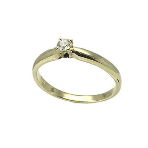 טבעת אירוסין זהב צהוב 14K יהלום מרכזי OP09160058808