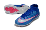 עם גרב - נעלי כדורגל ילדים Nike Air Zoom Mercurial Superfly כחול