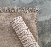 צמד שטיחי כותנה אריגה שטוחה - פודרה