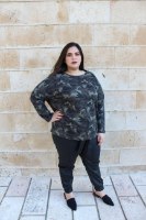 חולצת סריג שנון צבאי ירוק