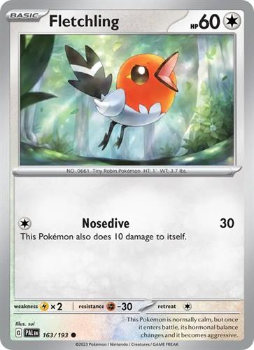 קלף בודד single פוקימון - fletchling - Paldea Evolved - 163/193