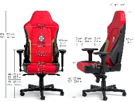 כיסא HERO Iron Man Special Edition – מידות משענת הגב, המושב והבסיס