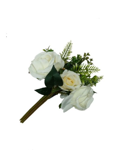 בוקט פרחים- לבן שמנת