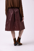 חצאית מניילון יפני - חום בורדו