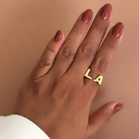 טבעת אותיות גדולות-גולדפילד/רוס גולד