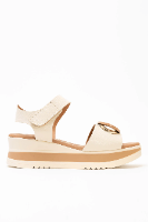 סנדל  מעור סוליית פלטפורמה Oh My Sandles בשחור ובז