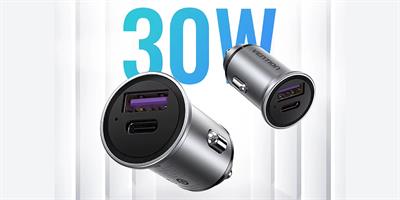 מטען לרכב טעינה מהירה Vention 30W USB-A/C