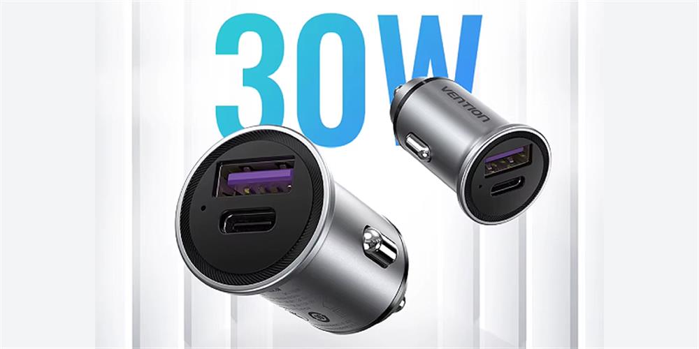 מטען לרכב טעינה מהירה Vention 30W USB-A/C