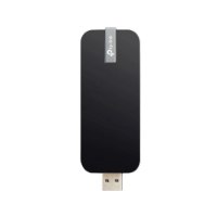 מתאם רשת אלחוטי TP-Link Archer T4U AC1300 Dual Band 1300Mbps – Wi-Fi מתאם רשת אלחוטי שחור עם מחבר USB גלוי ולוגו TP-Link