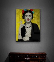 Yellow smoking Frida Kahlo CANVAS