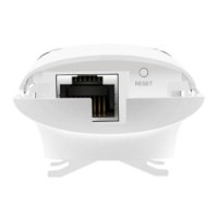 נקודת גישה Omada EAP110 Outdoor Access Point – אלחוטית יחידת הגישה הלבנה מציגה את כניסת הרשת וכפתור האיפוס שלה
