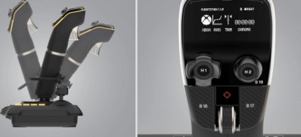 בקר טיסה Turtle Beach VelocityOne Flightstick PC/Xbox – בקר טיסה שחור עם ידית ומסך בקרה דיגיטלי