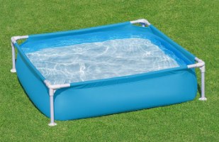 בריכת עמודים מסגרת ריבועית 122X122X30.5סמ 56217 מבית BESTWAY