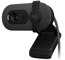 מצלמת רשת עם מיקרופון Logitech Brio 100 Full HD 1080p Graphite – מצלמה שחורה על סטנד