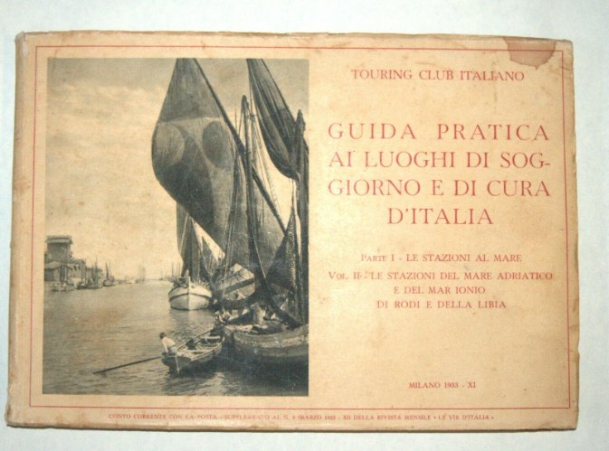 מדריך טיולים עתיק, איטליה 1933, אתרי נופש וספא על חוף הים האדריאטי, היוני ובלוב - כולל מפות ותמונות