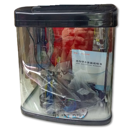 אקווריום 23X15X26.5 ס"מ בצבע שחור / לבן מיניאנג MINJIANG S