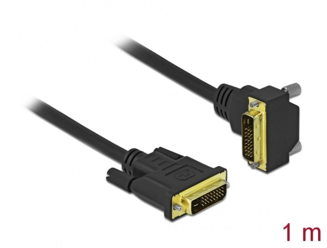 כבל מסך Delock Cable DVI 24+1 Male To DVI 24+1 90° Left angled Male  1 m
