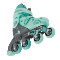 גלגיליות 2 ב-1 מידה 26-29 צבע מנטה Globber 2 in 1 – גלגיליה בודדת בצבע מנטה ואפור כהה עם ארבעה גלגלים מונחת באלכסון