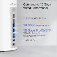 ראוטר 2 יחידות Tp-Link Deco BE85 BE19000 – 2 4GHz פריט בודד ראוטר לבן מציג יציאות קוויות אולטרה-מהירות מפורטות