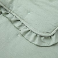 שמיכת קיץ מפנקת בשילוב מלמלה ורקמה צבע ירוק - Laura Ashley