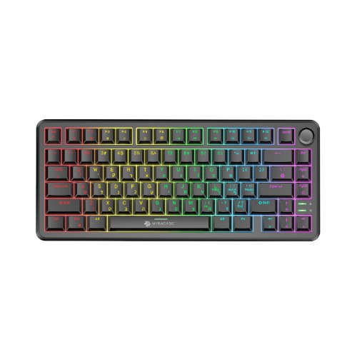 מקלדת מכאנית לגיימינג Miracase MMCK300 RGB עם כפתור שליטה בגוון שחור