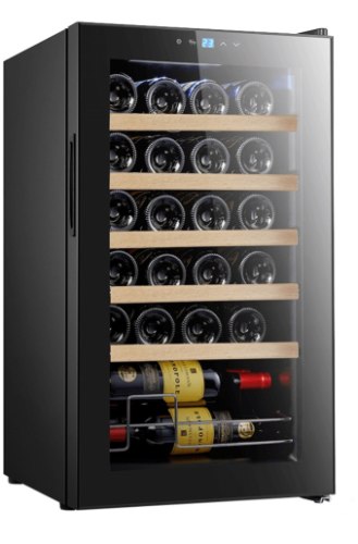 מקרר יין 24 בקבוקים כולל מדחס מדפי עץ Landers לנדרס  JC70W