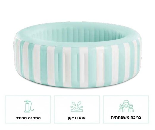 בריכה מתנפחת עגולה Coastal Luxe ‎168×53‎ ס״מ | INTEX | מק״ט ‎56182‎ | קפיץ קפוץ