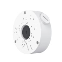 קופסת חיבורים מקצועית למצלמות רשת Vigi VJB-300 – קופסה לבנה גלילית עם פלטה עליונה מחוררת פתח מרכזי
