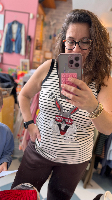 גופיית פסים באגס באני לבנה