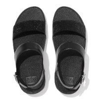 סנדלי לולו הופיקס מעוטר אבנים שחור פיטפלופ FITFLOP (רצועות סקוצ')