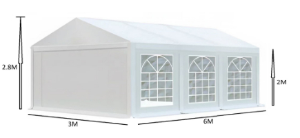אוהל לאירועים 3X6 פרמיום PVC חזק במיוחד TENT-PRO