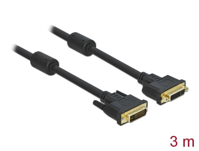 כבל מאריך Delock Extension Cable DVI 24+5 Male To DVI 24+5 Female 3 m