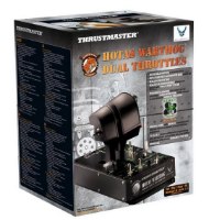 בקר טיסה Thrustmaster HOTAS Warthog™ Dual Throttle PC – אריזת מוצר בודדת המציגה את בקר המצערות הכפול על רקע כהה