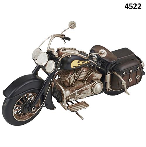 אופנוע קרוזר עתיק שחור מתכת 28סמ 4522