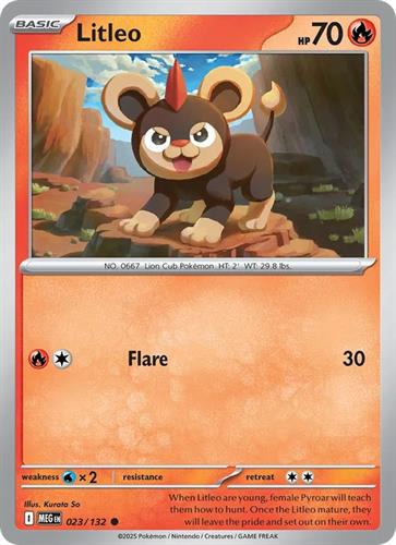 קלף בודד single פוקימון - litleo - Mega Evolution - 023/132