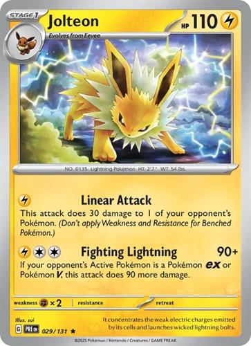 קלף בודד single פוקימון - jolteon - Prismatic Evolutions - 029/131