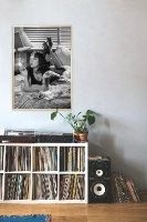 הדפס על קנבס תצלום וינטג' של מיה מספרות זולה , תמונה שחור לבן מסרט קולנוע של הבמאי טרנטינו