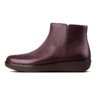 מגפוני ZIGI עור צבע סגול שזיף עם רוכסן פיטפלופ FITFLOP