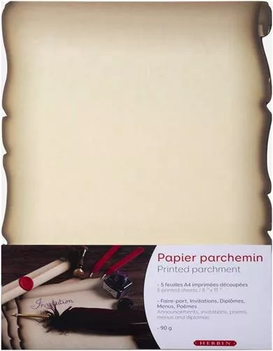 5 גליונות נייר קלף מודפס 130 גרם A4 ^