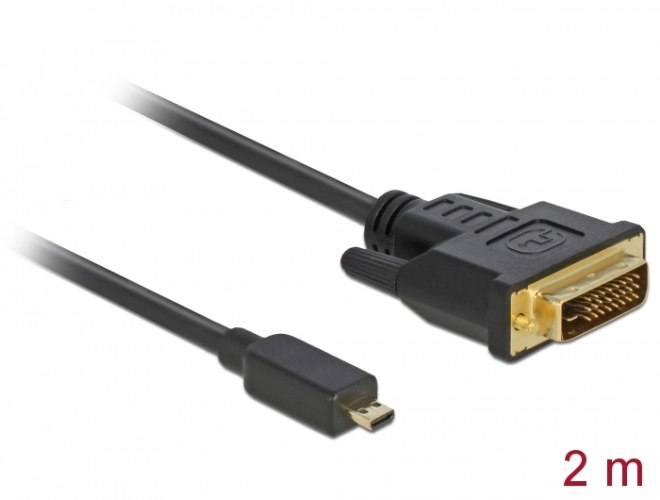 כבל מסך Delock Cable Micro HDMI Male To DVI 24+1 Male 2 m