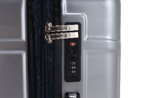 סט 3 מזוודות איכותיות פוליקרבונט TESLA עם מנעול TSA - צבע כסף