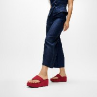 כפכף פלטפורמה אדום כהה שחור פיטפלופ FITFLOP