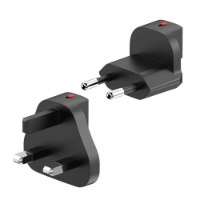 מטען קיר מהיר 65W צבע שחור Miracase MWC65W – שני מתאמי תקע שחורים אחד עם פינים עגולים והשני עם פינים מלבניים עם USB