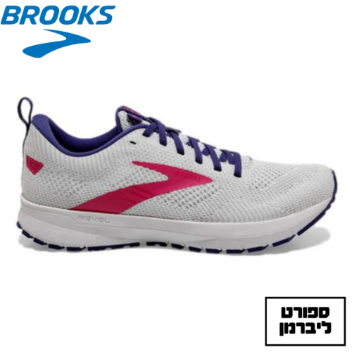 BROOKS | ברוקס - נעלי ריצה נשים REVEL 5 BROOKS | צבע לבן שילוב