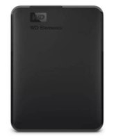 כונן קשיח חיצוני Western Digital Elements Portable 6TB – כונן שחור בודד עם לוגו WD Elements מוצג מלפנים 4K