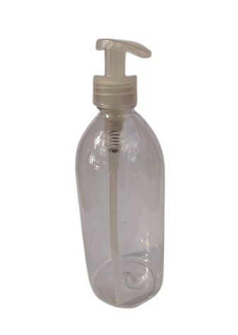 בקבוק פלסטיק שקוף 500 מל  + משאבה שקופה